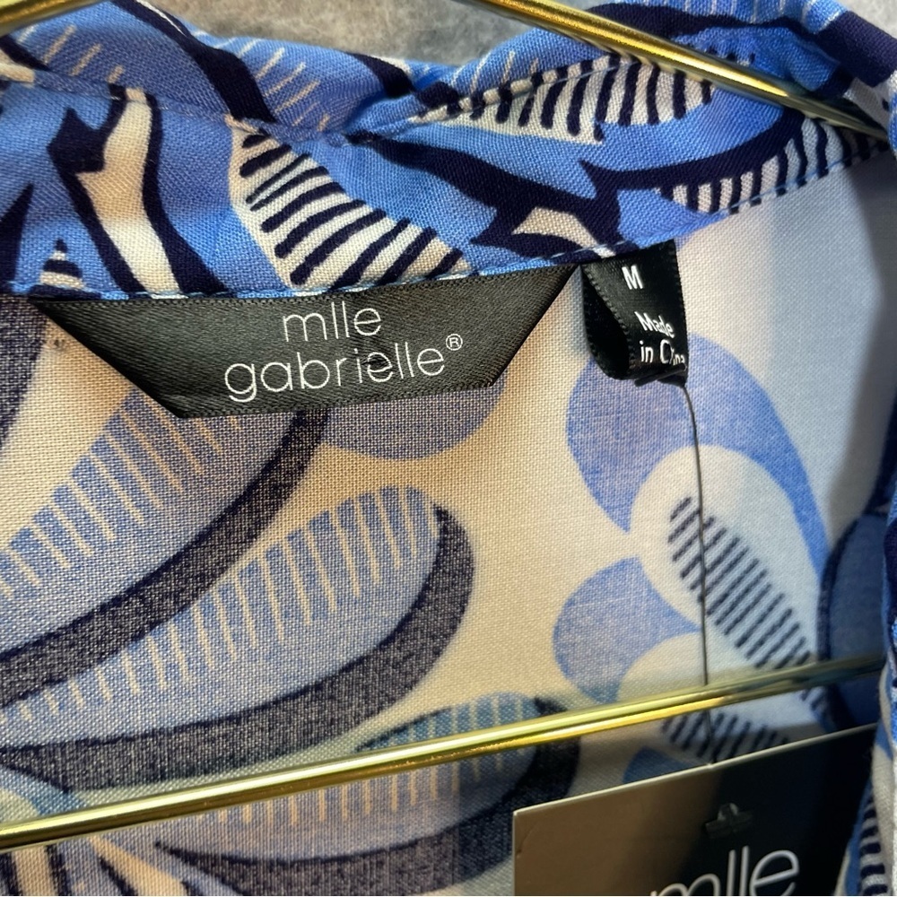 Mlle Gabriel Blue Floral Button Down Dress - Picture 4 of 8